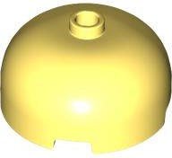 Brick Round 3 x 3 Dome with Center Stud in Bright Light Yellow