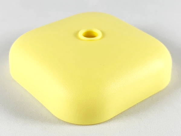 Clikits Container Box, Top / Lid, Square with 1 Hole in Bright Light Yellow