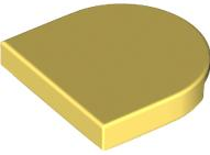 Tile Round 2 x 2 Half Circle in Bright Light Yellow