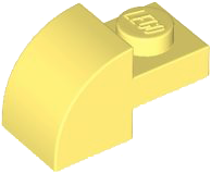 Brick Curved 1 x 2 x 1 with Curved Top in Bright Light Yellow