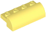 Brick Curved 2 x 4 x 1 in Bright Light Yellow