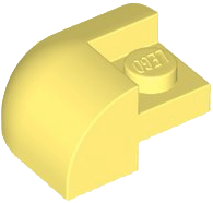 Brick Round, Curved 2 x 2 x 1, Corner in Bright Light Yellow