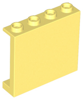 Panel 1 x 4 x 3 [Side Supports / Hollow Studs] in Bright Light Yellow
