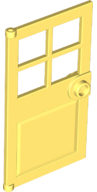 Door 1 x 4 x 6 with 4 Panes and Stud Handle in Bright Light Yellow