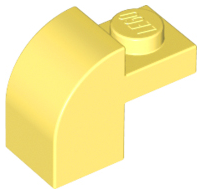 Brick Curved 1 x 2 x 1 1/3 with Curved Top in Bright Light Yellow