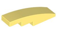 Brick Curved 4 x 1 No Studs [Stud Holder with Symmetric Ridges] in Bright Light Yellow