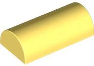 Brick Curved 2 x 4 Double, No Studs, with Groove in Bright Light Yellow