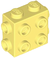 Brick Special 1 x 2 x 1 2/3 with 8 Studs on 3 Sides in Bright Light Yellow