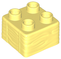 Duplo Brick 2 x 2, Hay Bale Pattern in Bright Light Yellow