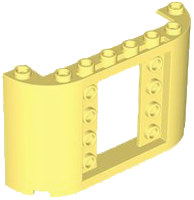 Panel 2 x 8 x 4 with Curved Sides in Bright Light Yellow