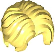 Hair Mid-Length, Wavy, Parted in Bright Light Yellow