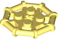 Plate Special 2 x 2 with Bar Frame Octagonal, Reinforced, Completely Round Studs in Bright Light Yellow
