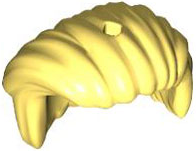 Hair Swept to Right, Hard Plastic in Bright Light Yellow