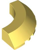 Brick Round Corner 5 x 5 x 1 Slope, Bottom Cut Outs, No Studs, Flat Top in Bright Light Yellow