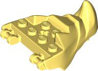 Creature Body Part, Dragon Head Lower Jaw with 6 Studs on Top, Spike, Teeth [PLAIN] in Bright Light Yellow