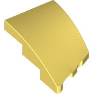 Brick Wedged, Curved 3 x 2 with Stud Notch Left in Bright Light Yellow