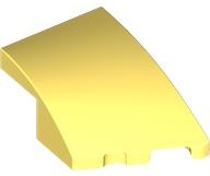 Brick Wedged, Curved 3 x 2 with Stud Notch Right in Bright Light Yellow