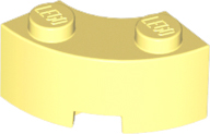 Brick Round Corner 2 x 2 Macaroni with Stud Notch and Reinforced Underside [New Style] in Bright Light Yellow