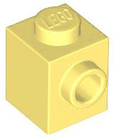 Brick Special 1 x 1 with Stud on 1 Side in Bright Light Yellow