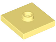 Plate Special 2 x 2 with Groove and Center Stud (Jumper) in Bright Light Yellow
