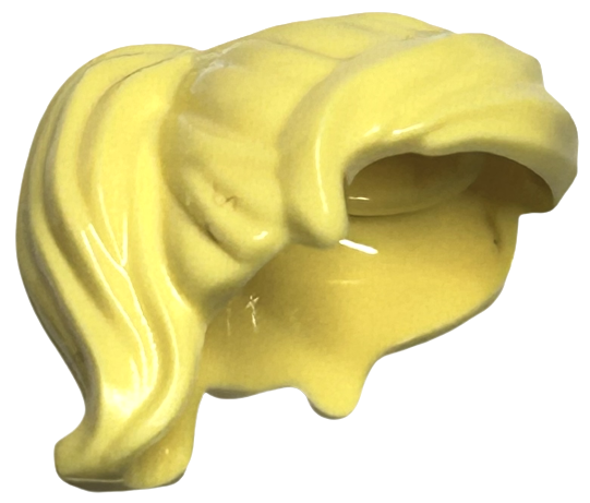 Hair Ponytail and Swept Sideways Fringe in Bright Light Yellow