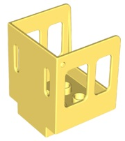 Duplo Train Cabin 3 x 3 x 3 1/2 Large Side Windows [Plain] in Bright Light Yellow