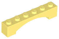 Brick Arch 1 x 6 Raised Arch in Bright Light Yellow