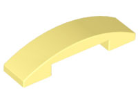 Brick Curved 4 x 1 Double, No Studs in Bright Light Yellow