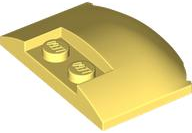 Brick Round 3 x 4 x 2/3 Triple Curved with 2 Sunk Studs in Bright Light Yellow