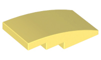 Brick Curved 4 x 2 No Studs in Bright Light Yellow