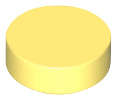Tile Round 1 x 1 in Bright Light Yellow