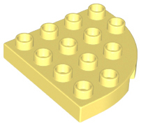 Duplo Plate Round Corner 4 x 4 in Bright Light Yellow