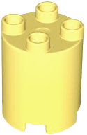 Duplo Brick Round 2 x 2 x 2 in Bright Light Yellow
