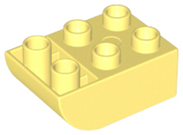 Duplo Brick 2 x 3 with Curved Bottom in Bright Light Yellow