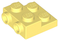Plate Special 2 x 2 x 2/3 with Two Studs On Side and Two Raised [Solid Anti-stud] in Bright Light Yellow