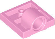 Plate Special 2 x 2 with 1 Pin Hole [Complete Underside Rib] in Bright Pink