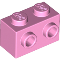 Brick Special 1 x 2 with 2 Studs on 1 Side in Bright Pink