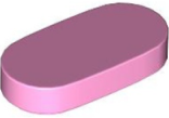 Tile Round 1 x 2 in Bright Pink