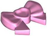 Headwear Accessory Bow with Heart, Long Ribbon and Pin in Bright Pink