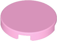 Tile Round 2 x 2 with Bottom Stud Holder in Bright Pink