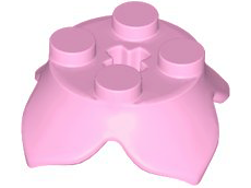 Plant, Leaves, Round 2 x 2 x 2/3 with + Axle Hole and 4 Leaf Extensions in Bright Pink