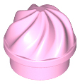 Plate Round 1 x 1 Swirled Top in Bright Pink