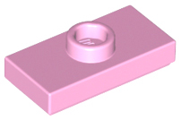 Plate Special 1 x 2 with 1 Stud with Groove and Inside Stud Holder (Jumper) in Bright Pink
