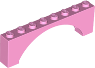 Brick Arch 1 x 8 x 2 Raised in Bright Pink