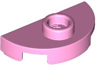 Plate Special Round 1 x 2 Half Circle with Stud (Jumper) in Bright Pink