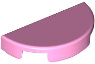 Tile Round 1 x 2 Half Circle in Bright Pink