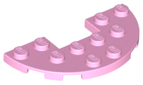Plate Round Half 3 x 6 with 1 x 2 Cutout in Bright Pink