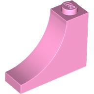 Brick Curved 1 x 3 x 2 Inverted [Inside Bow] in Bright Pink