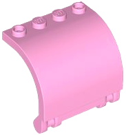 Panel 3 x 4 x 3 Curved in Bright Pink