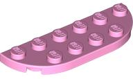Plate Round Corners 2 x 6 Double in Bright Pink